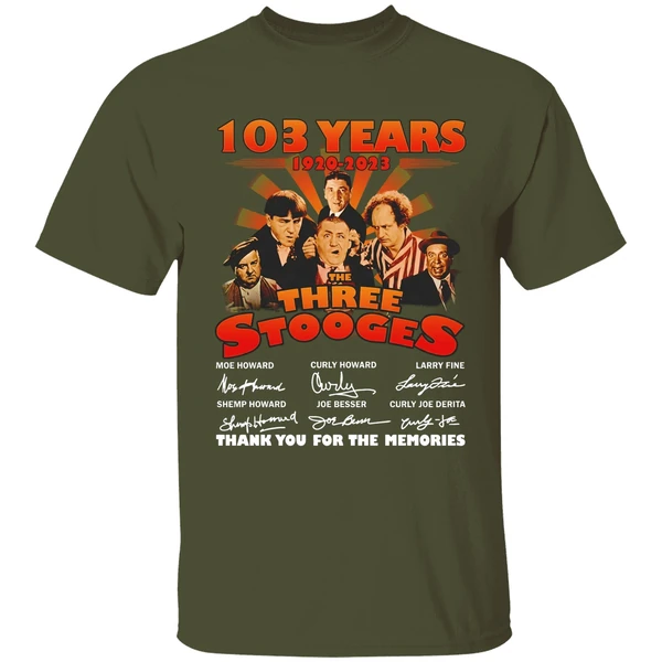 103 years 1920 2023 the three stooges thank you for the memories shirt militarygreen