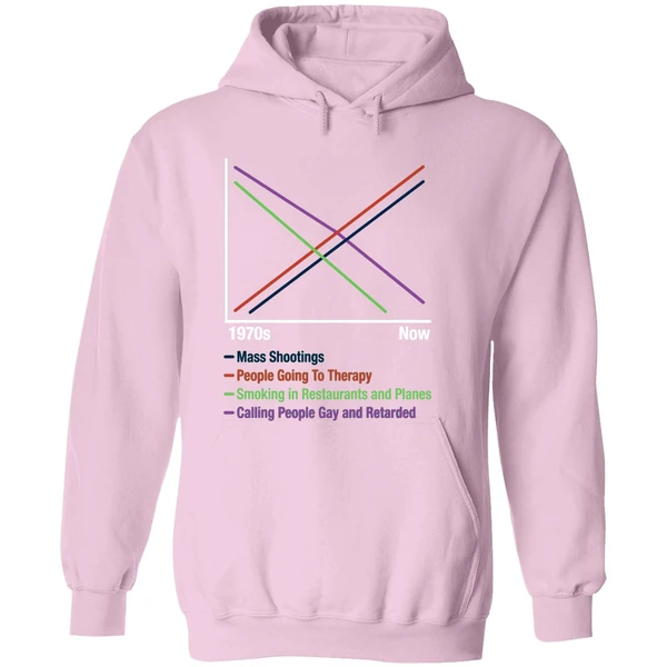 1970s Vs Now Mas Shootings People Going To Therapy Hoodie - Image 5