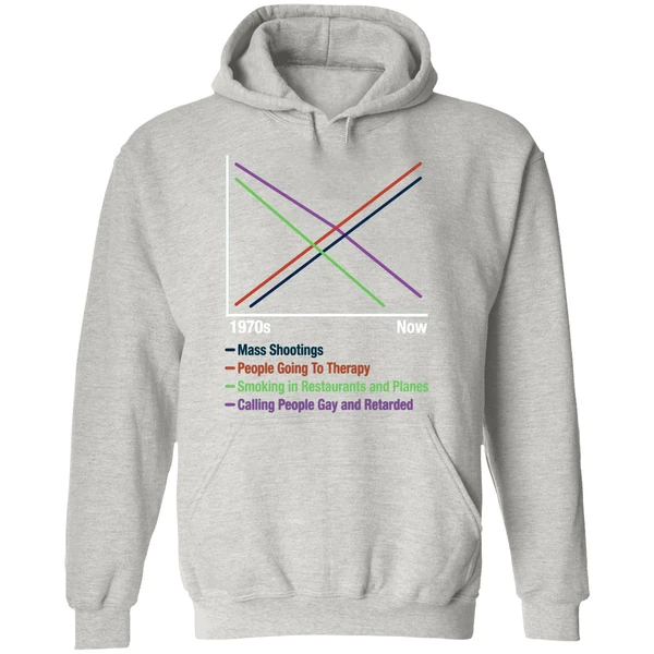 1970s Vs Now Mas Shootings People Going To Therapy Hoodie - Image 9
