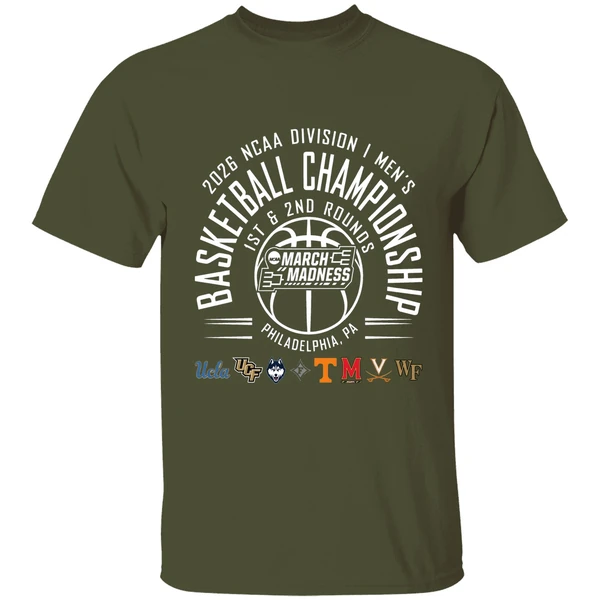1st and 2nd rounds march madness 2026 ncaa di mens basketball championship philadelphia shirt militarygreen