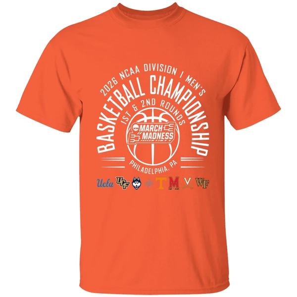 1st and 2nd rounds march madness 2026 ncaa di mens basketball championship philadelphia shirt orange