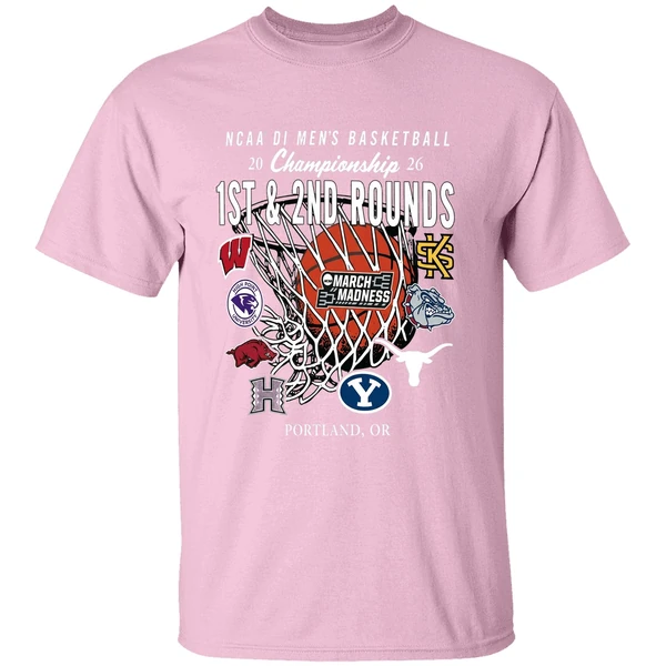 1st and 2nd rounds march madness 2026 ncaa di mens basketball shirt lightpink