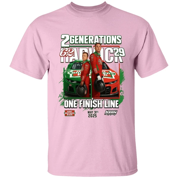 2 Generations Keelan And Kevin Harvick One Finish Line Shirt - Image 3