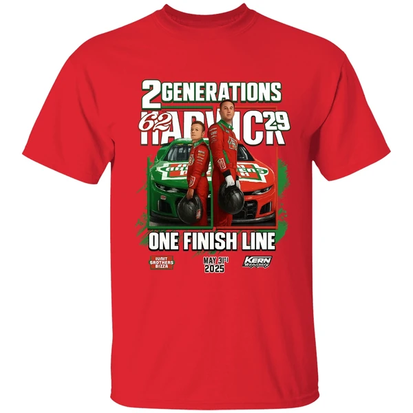 2 Generations Keelan And Kevin Harvick One Finish Line Shirt - Image 7