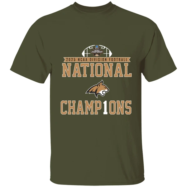 2025 ncaa d1 football national champions montana state bobcats shirt militarygreen