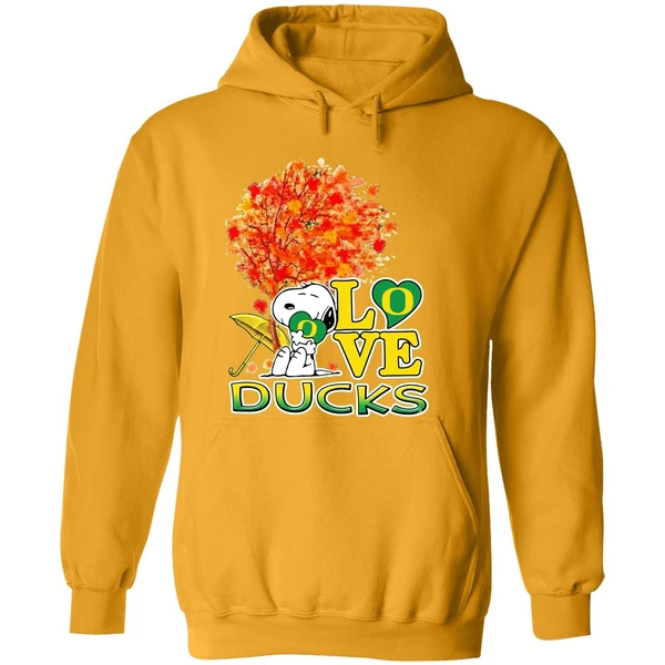 2025 Peanuts Snoopy Hug Heart I Love Oregon Ducks Hoodie