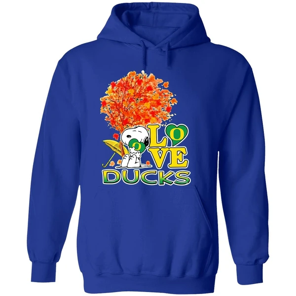 2025 Peanuts Snoopy Hug Heart I Love Oregon Ducks Hoodie - Image 7