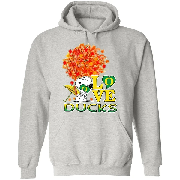 2025 Peanuts Snoopy Hug Heart I Love Oregon Ducks Hoodie - Image 9