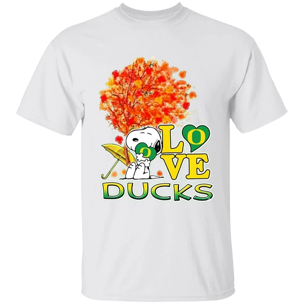 2025 Peanuts Snoopy Hug Heart I Love Oregon Ducks Shirt