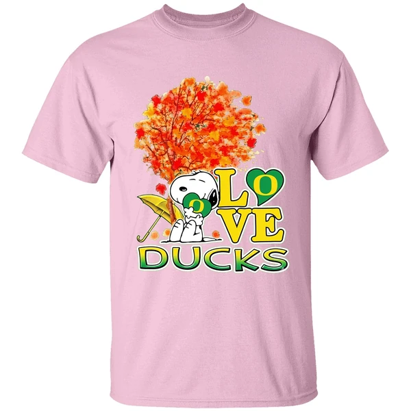 2025 Peanuts Snoopy Hug Heart I Love Oregon Ducks Shirt - Image 2