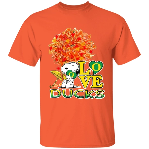 2025 peanuts snoopy hug heart i love oregon ducks shirt orange
