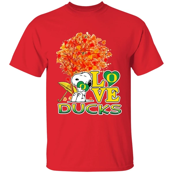 2025 Peanuts Snoopy Hug Heart I Love Oregon Ducks Shirt - Image 4