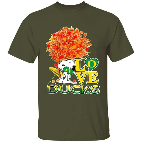 2025 Peanuts Snoopy Hug Heart I Love Oregon Ducks Shirt - Image 9