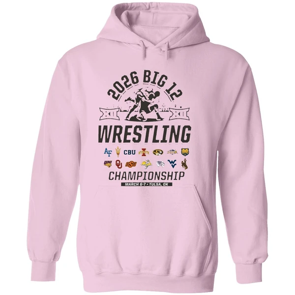 2026 Big 12 Wrestling Championship March 6 7 2026 Tulsa Oklahoma All Team Logo Hoodie - Image 5