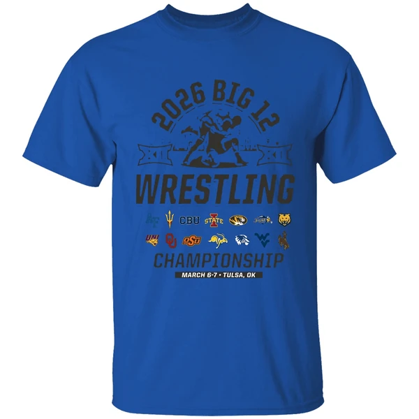 2026 Big 12 Wrestling Championship March 6 7 2026 Tulsa Oklahoma All Team Logo Shirt - Image 5