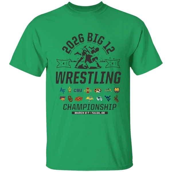 2026 Big 12 Wrestling Championship March 6 7 2026 Tulsa Oklahoma All Team Logo Shirt - Image 8