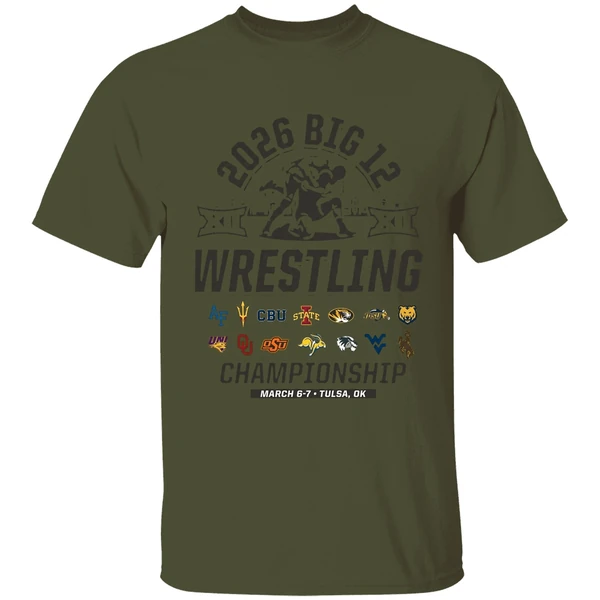 2026 Big 12 Wrestling Championship March 6 7 2026 Tulsa Oklahoma All Team Logo Shirt - Image 9