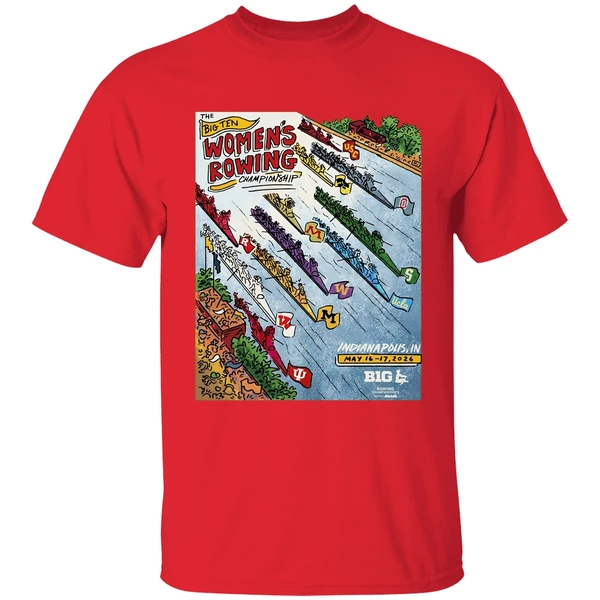 2026 big ten womens rowing championships indianapoils paint shirt red