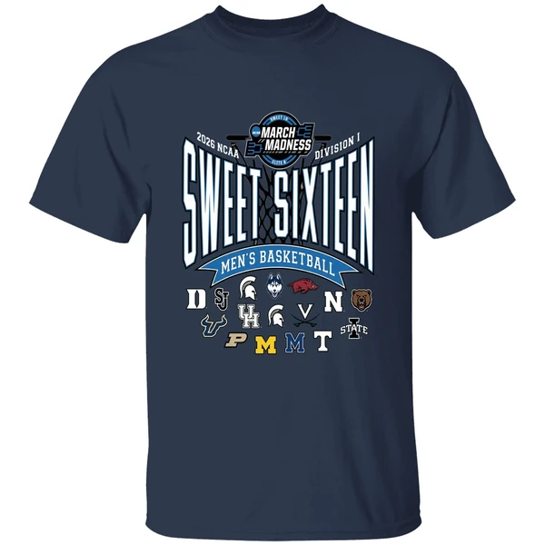 2026 ncaa di mens basketball tournament sweet sixteen teams shirt navy