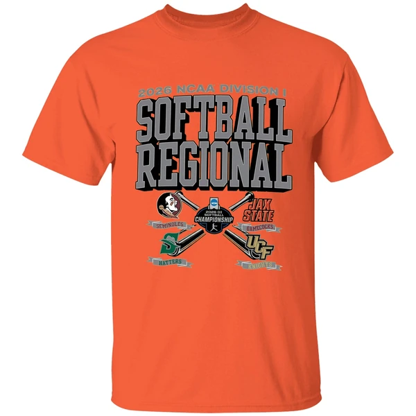 2026 ncaa division i softball regional florida state seminoles ucf knights jacksonville state gamecocks stetson hatters shirt orange