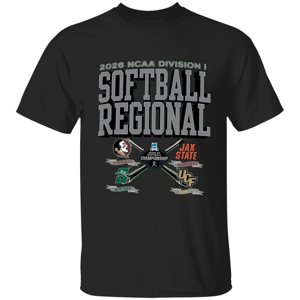 2026 Ncaa Division I Softball Regional Florida State Seminoles Ucf Knights Jacksonville State Gamecocks Stetson Hatters Shirt - Image 7