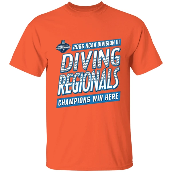 2026 ncaa division iii swimming and diving regionals champions win here shirt orange