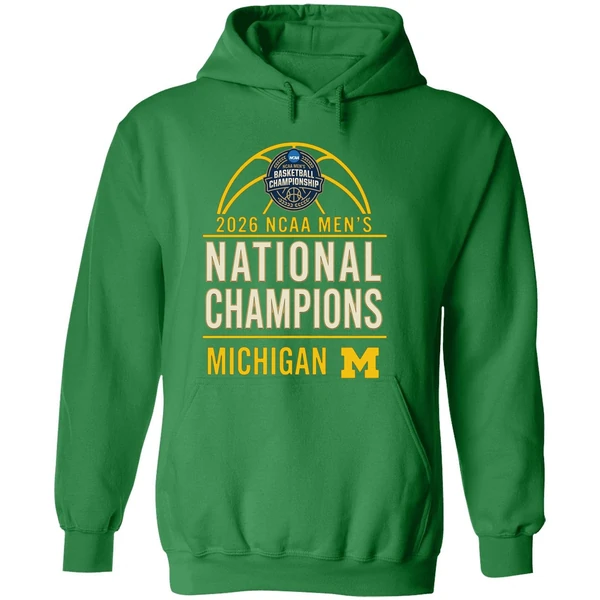 2026 Ncaa Mens Basketball National Champions Michigan Wolverines Hoodie - Image 2