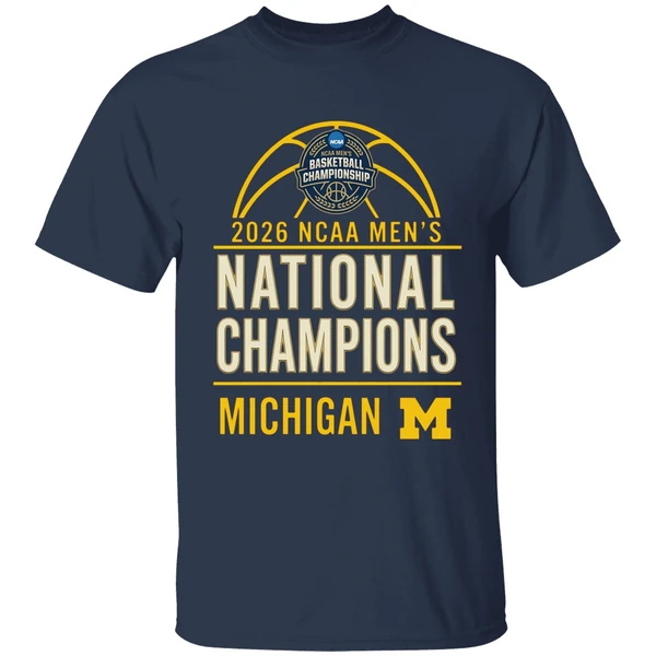 2026 ncaa mens basketball national champions michigan wolverines shirt navy