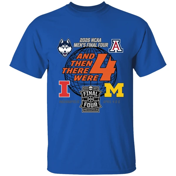 2026 ncaa mens final four basketball 4 teams and then there were 4 shirt royalblue