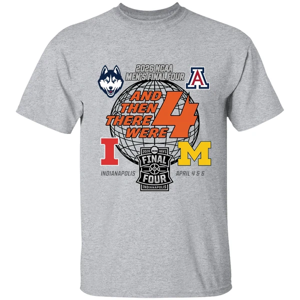 2026 ncaa mens final four basketball 4 teams and then there were 4 shirt sportgrey