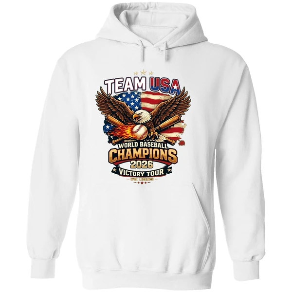 2026 Team Usa World Baseball Classic Champions Eagle Baseball Victory Hoodie - Image 8
