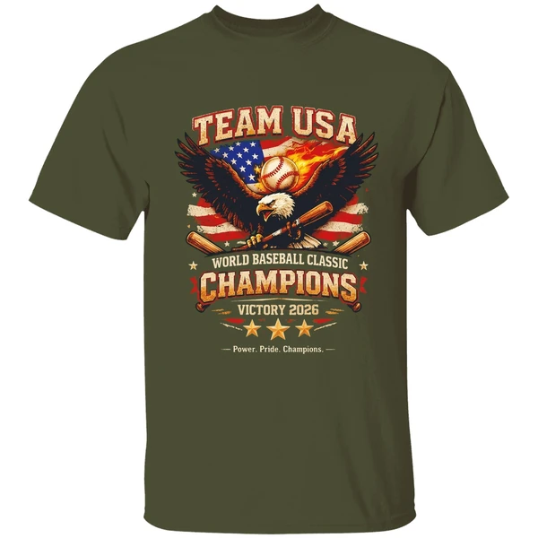 2026 team usa world baseball classic champions victory shirt militarygreen