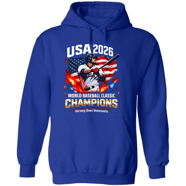 2026 Usa World Baseball Classic Champions Victory Over Venezuela Hoodie - Image 7