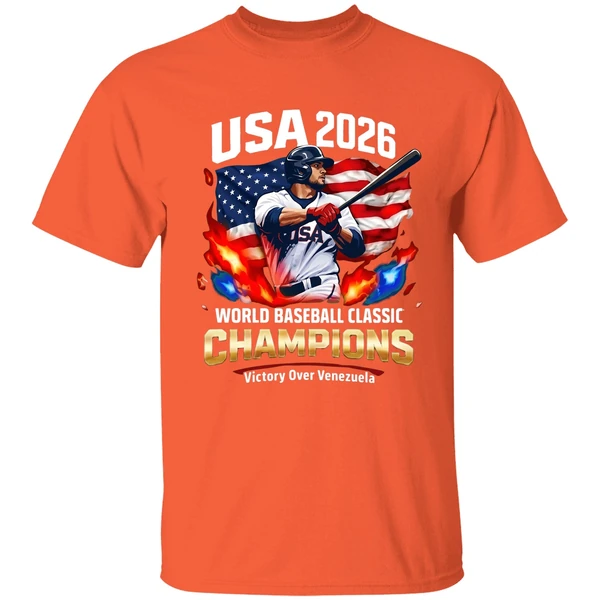 2026 usa world baseball classic champions victory over venezuela shirt orange