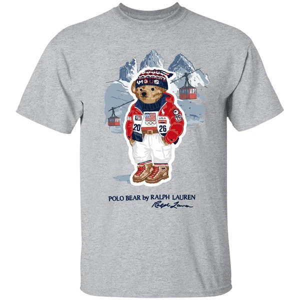 2026 winter olympics seasonal bear polo bear by ralph lauren shirt sportgrey