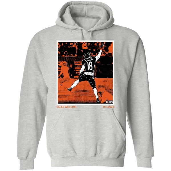 4th And 8 Caleb Williams Chicago Bears Nfl Signature Hoodie - Image 9