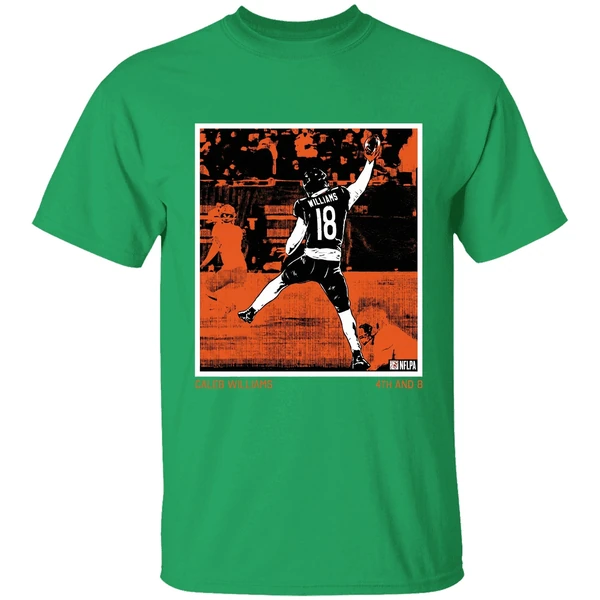 4th And 8 Caleb Williams Chicago Bears Nfl Signature Shirt - Image 2