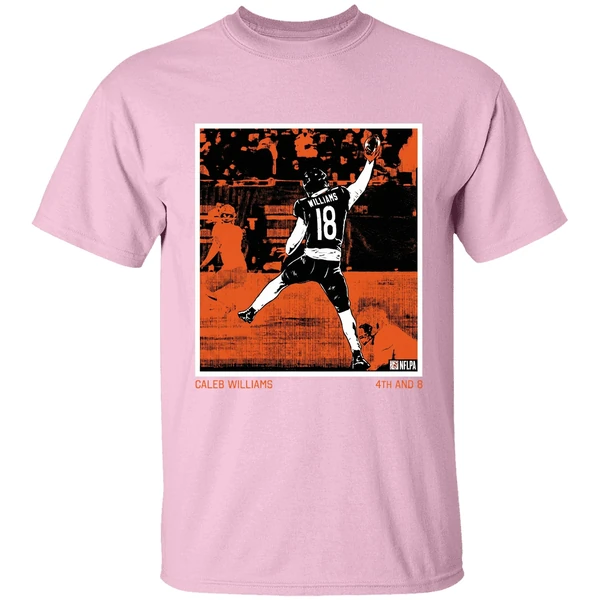 4th and 8 caleb williams chicago bears nfl signature shirt lightpink