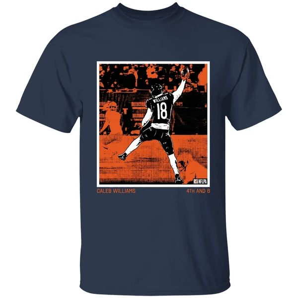 4th And 8 Caleb Williams Chicago Bears Nfl Signature Shirt - Image 5