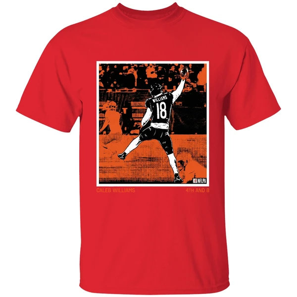 4th And 8 Caleb Williams Chicago Bears Nfl Signature Shirt - Image 7