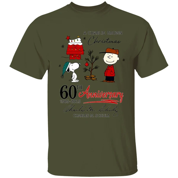 A Charlie Brown Christmas 60th Anniversary 1965 2025 Charles M Schulz Shirt - Image 3