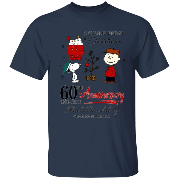 A Charlie Brown Christmas 60th Anniversary 1965 2025 Charles M Schulz Shirt - Image 4