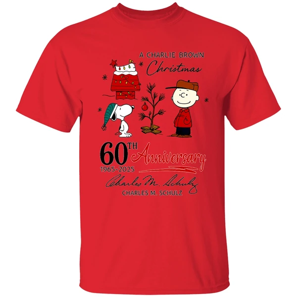 A Charlie Brown Christmas 60th Anniversary 1965 2025 Charles M Schulz Shirt - Image 6