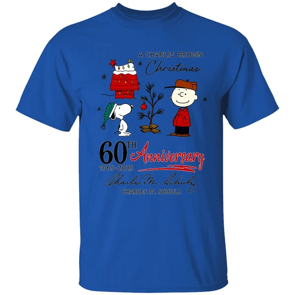 A Charlie Brown Christmas 60th Anniversary 1965 2025 Charles M Schulz Shirt - Image 7