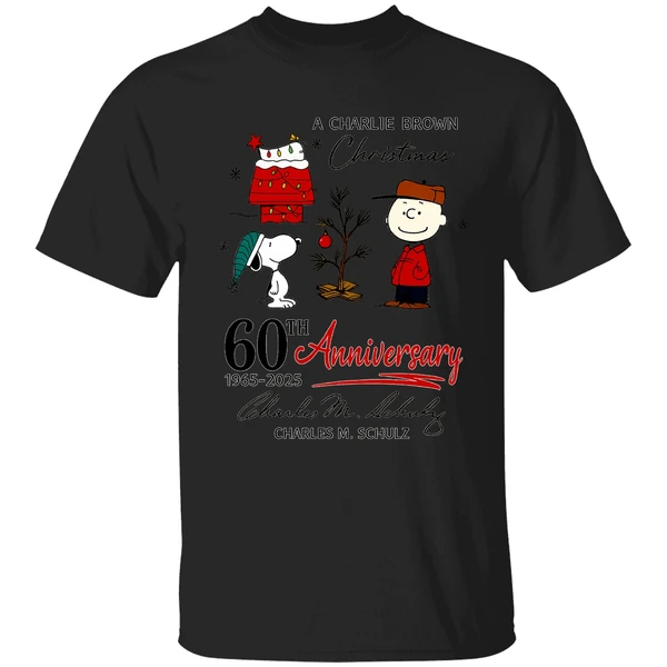 A Charlie Brown Christmas 60th Anniversary 1965 2025 Charles M Schulz Shirt - Image 8