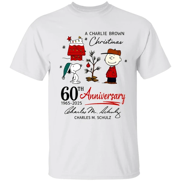 A Charlie Brown Christmas 60th Anniversary 1965 2025 Charles M Schulz Shirt - Image 9