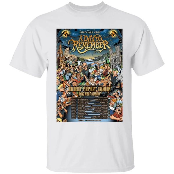 A Day To Remember Europe Tour 2026 Headline Shows Between Festivals Schedule Shirt