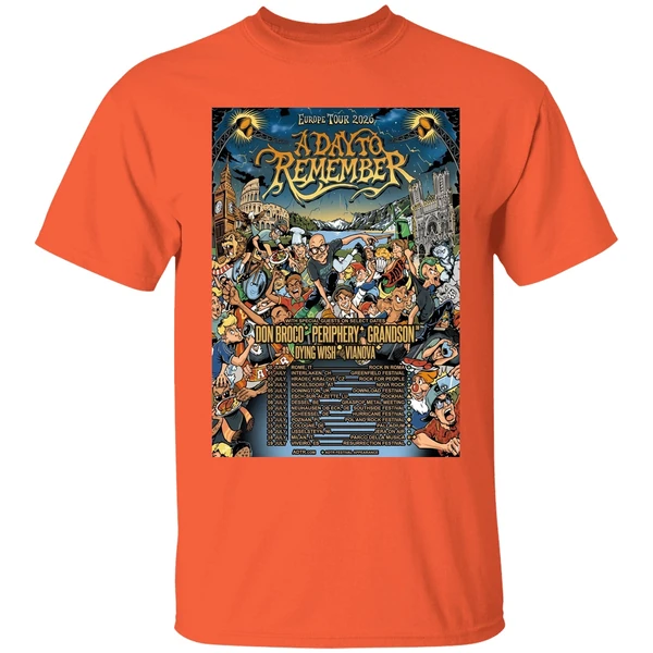 A Day To Remember Europe Tour 2026 Headline Shows Between Festivals Schedule Shirt - Image 3