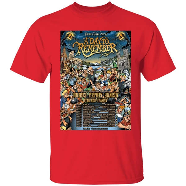 a day to remember europe tour 2026 headline shows between festivals schedule shirt red