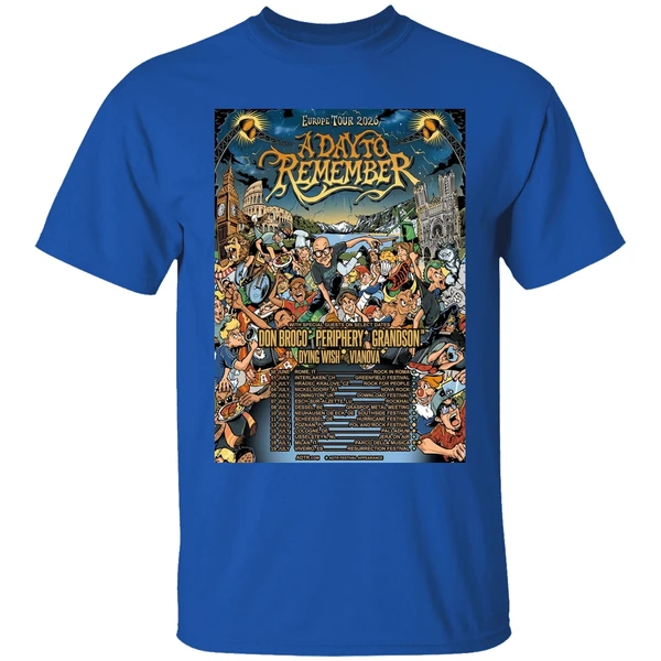 A Day To Remember Europe Tour 2026 Headline Shows Between Festivals Schedule Shirt - Image 5